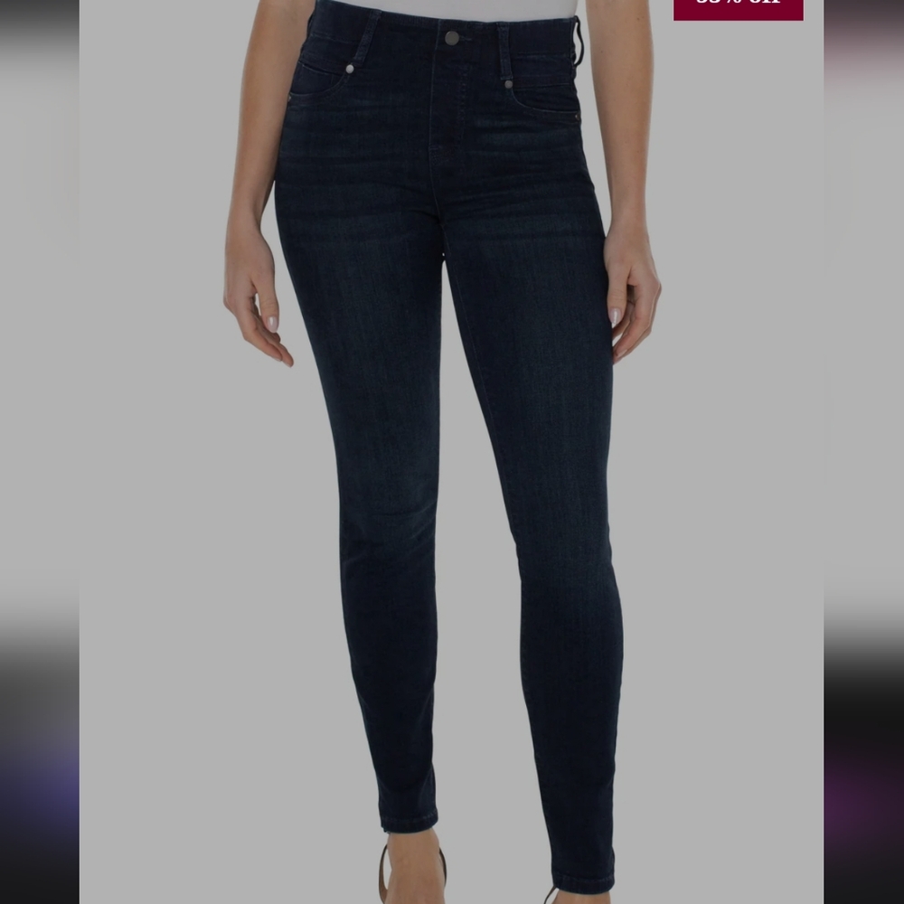 Liverpool Gia Glider Skinny Jeans In Del Ray Color SZ. 18W W/Whisking Deep Blue